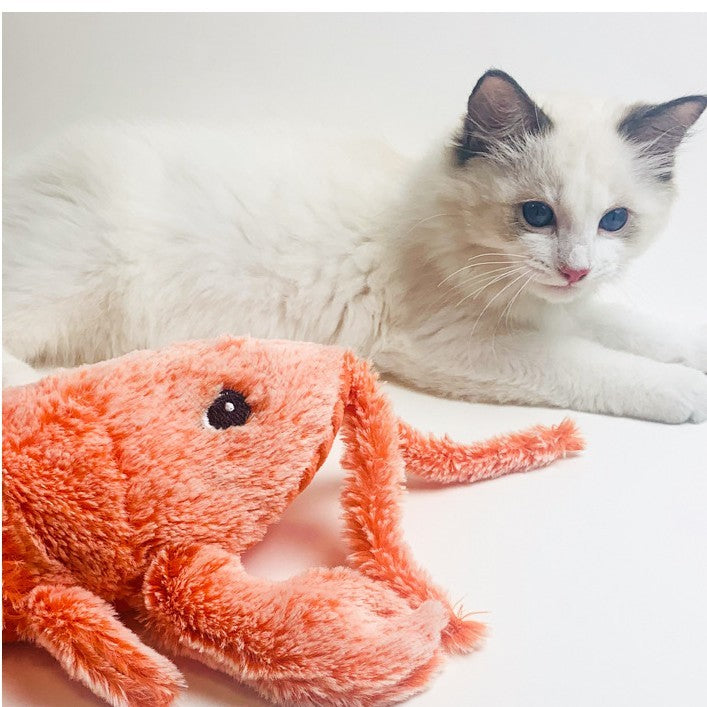 Electric Jumping Shrimp with  USB Charging for pets |  Simulation Lobster | Cat Plush Toy by Pawtopia