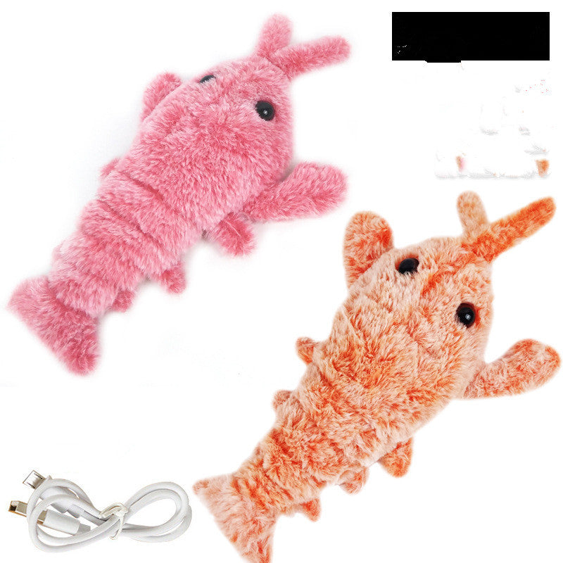 Electric Jumping Shrimp with  USB Charging for pets |  Simulation Lobster | Cat Plush Toy by Pawtopia