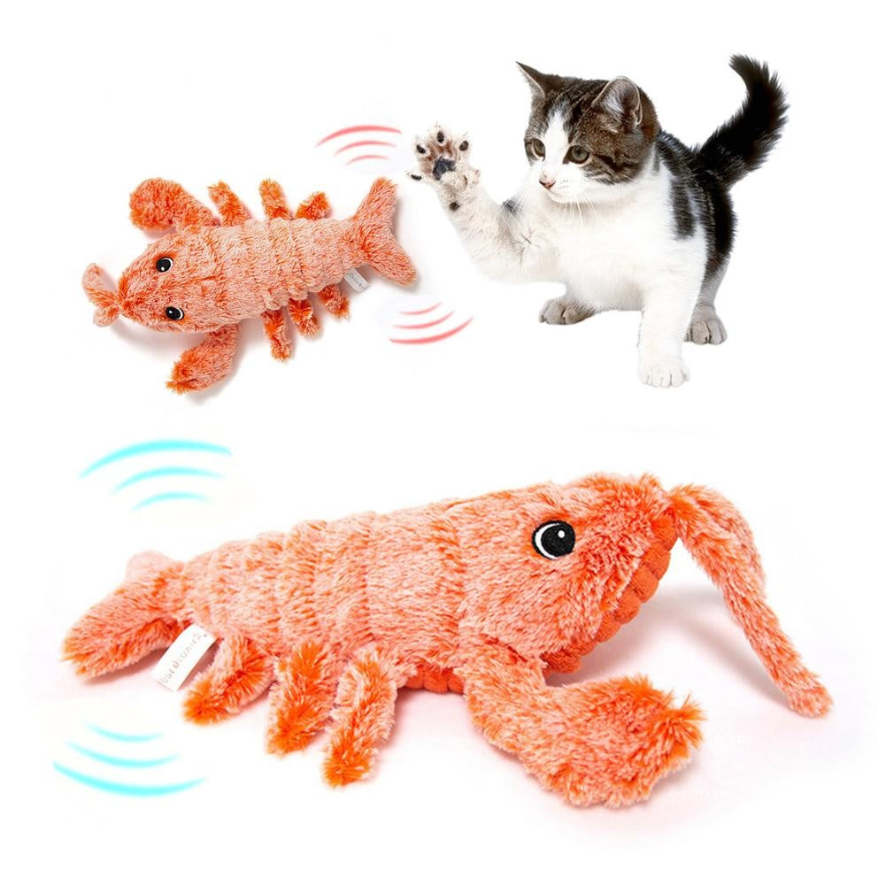 Electric Jumping Shrimp with  USB Charging for pets |  Simulation Lobster | Cat Plush Toy by Pawtopia